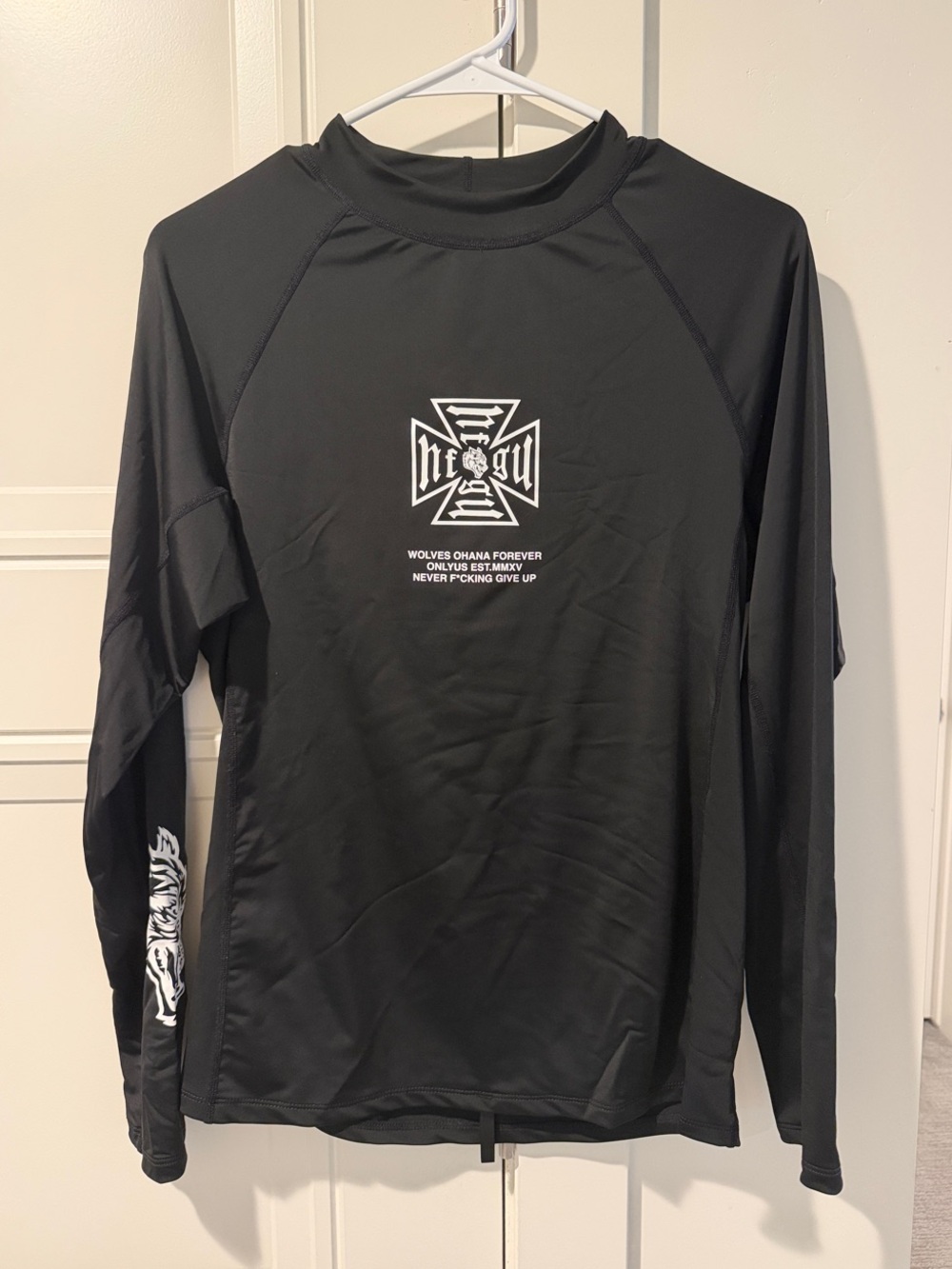 Darc Sport Black Long-Sleeve Rash Guard with White Graphic